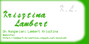 krisztina lambert business card